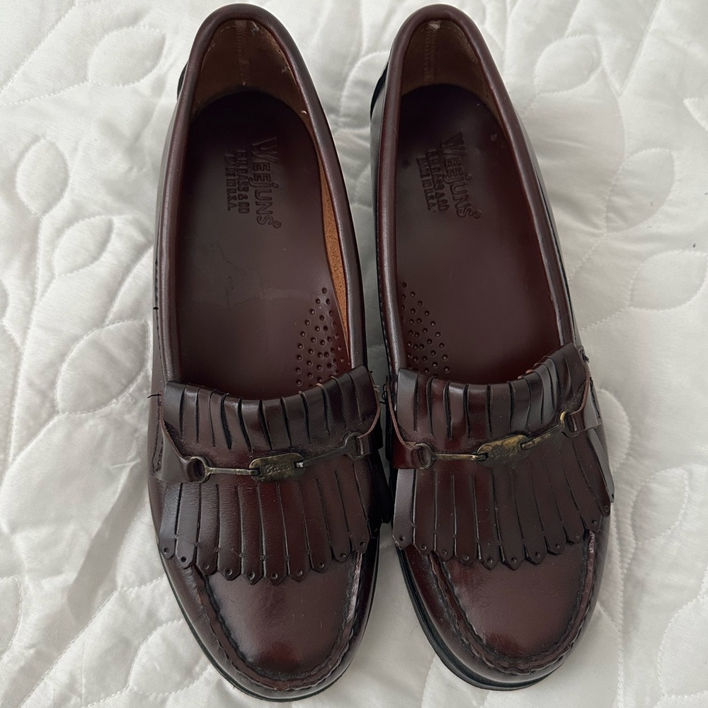 G.H. Bass & Co. Women's Brown Leather Kiltie Loafers